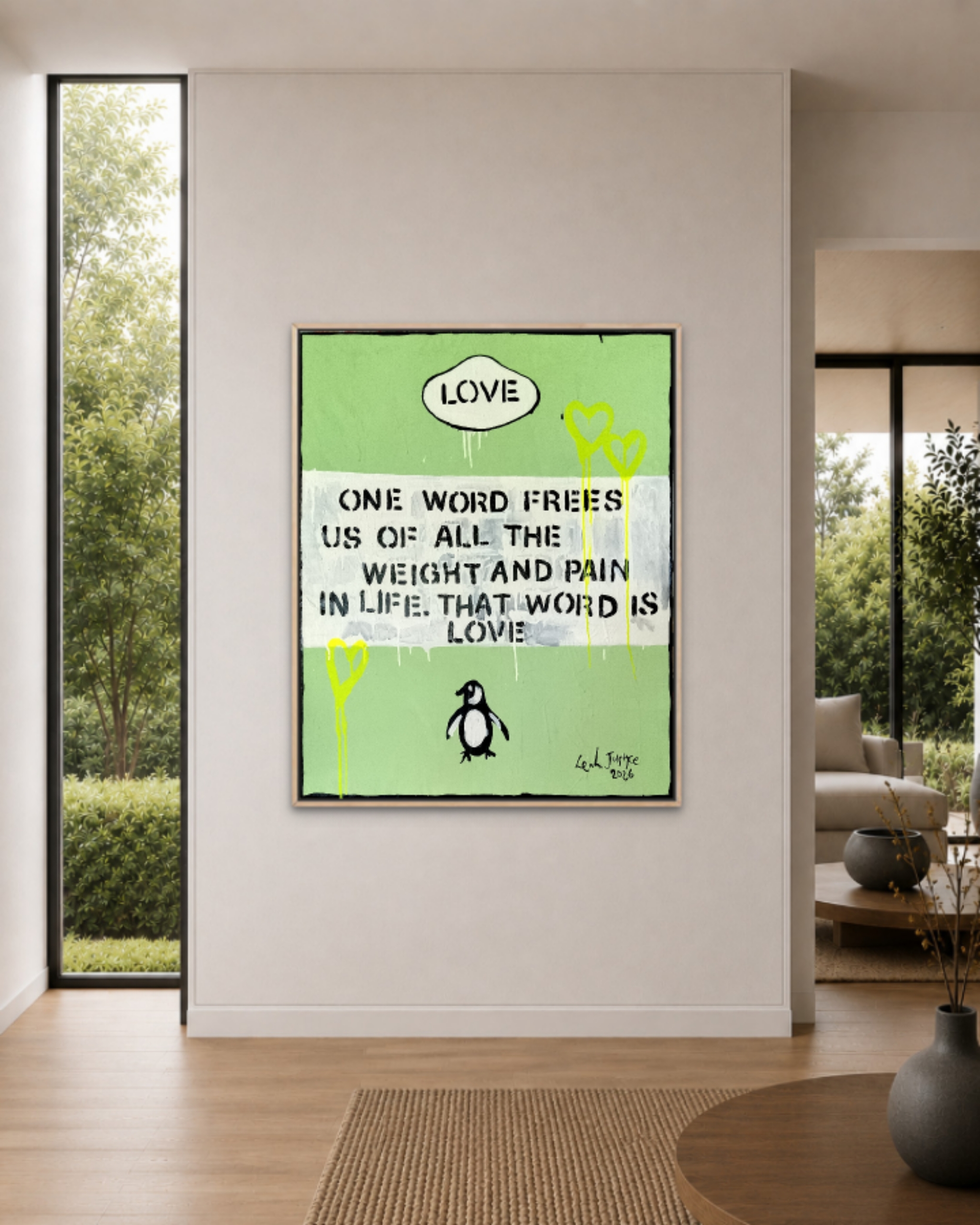 That Word Is LOVE - Penguin Book Cover Wall Art by Leah Justyce